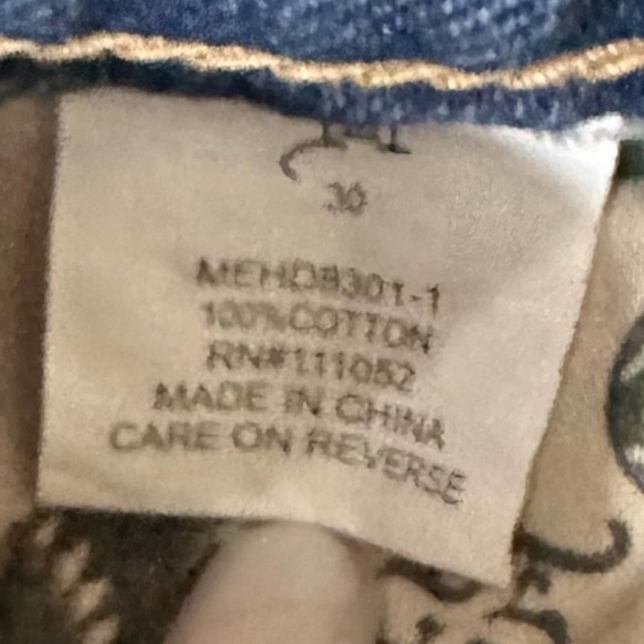 Ed Hardy Denim Jeans Tattoo Print Death Before Dishonor Distressed knees - Picture 7 of 13